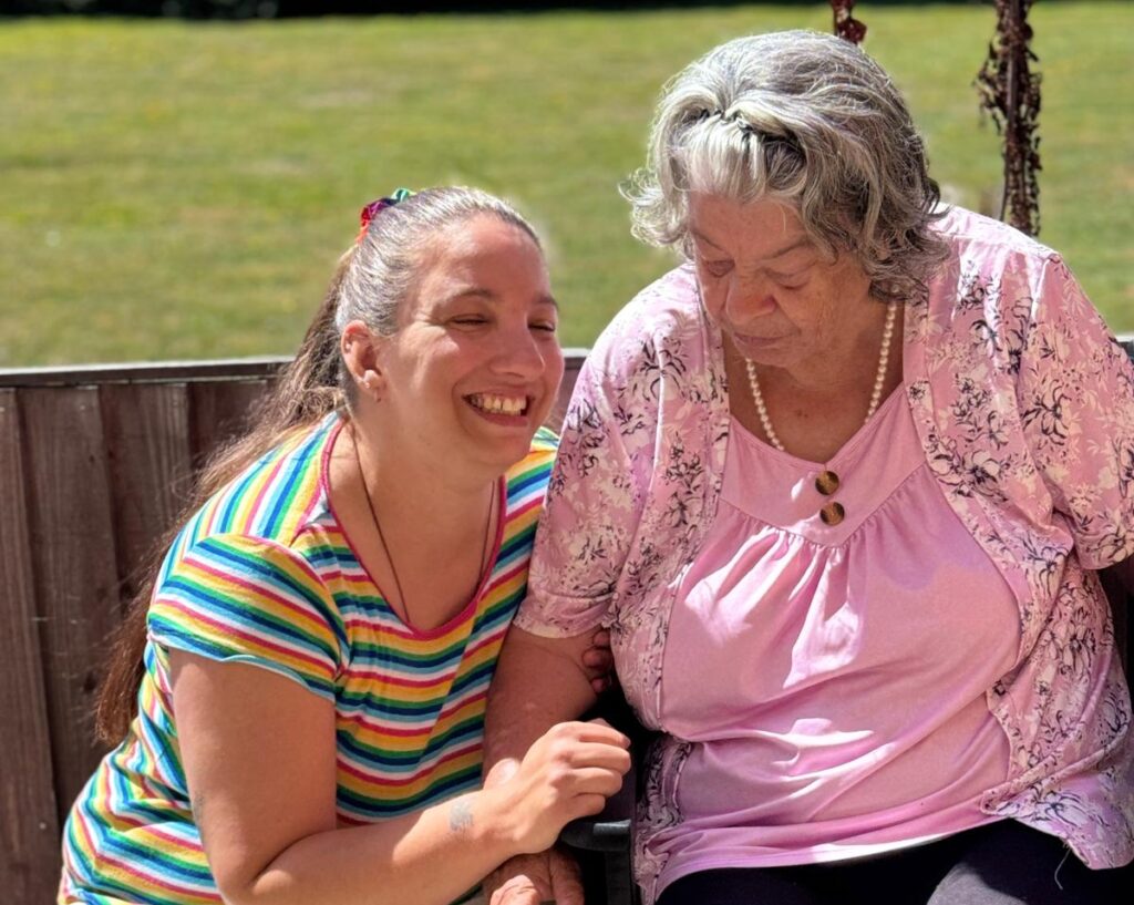 Staff with resident at Eltisley Manor